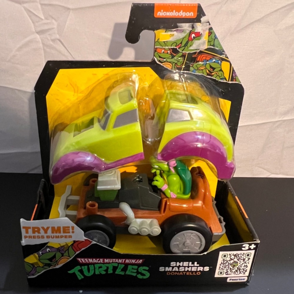 Funrise TMNT Shell Smashers‎ Donatello Kids Green New Damaged Box Crash Car Toy